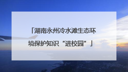 湖南永州冷水滩生态环境保护知识“进校园”